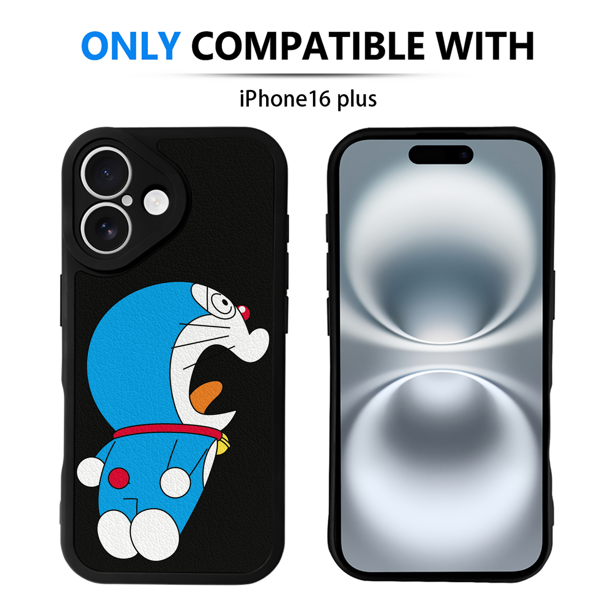 （画像用） ドラえもん Doraemon 【iPhone 16シリーズ対応】シリコンスマホケース（レザー調） 材質：シリコン